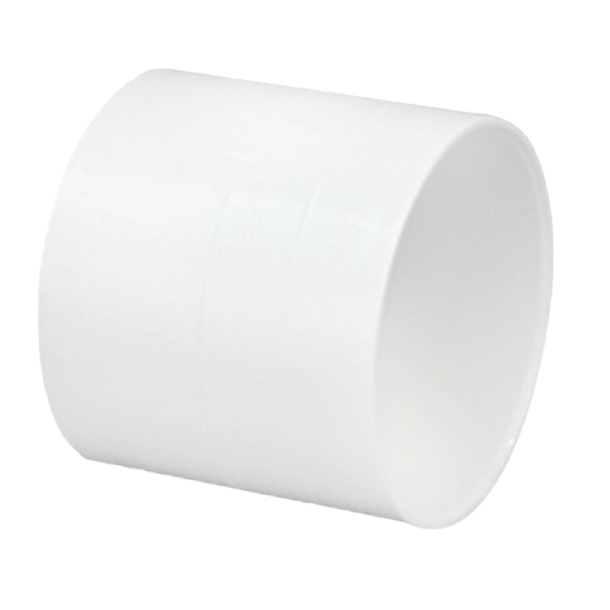 White PVC coupling for sewer and drain pipes in plumbing and pipes & fittings collections under $50