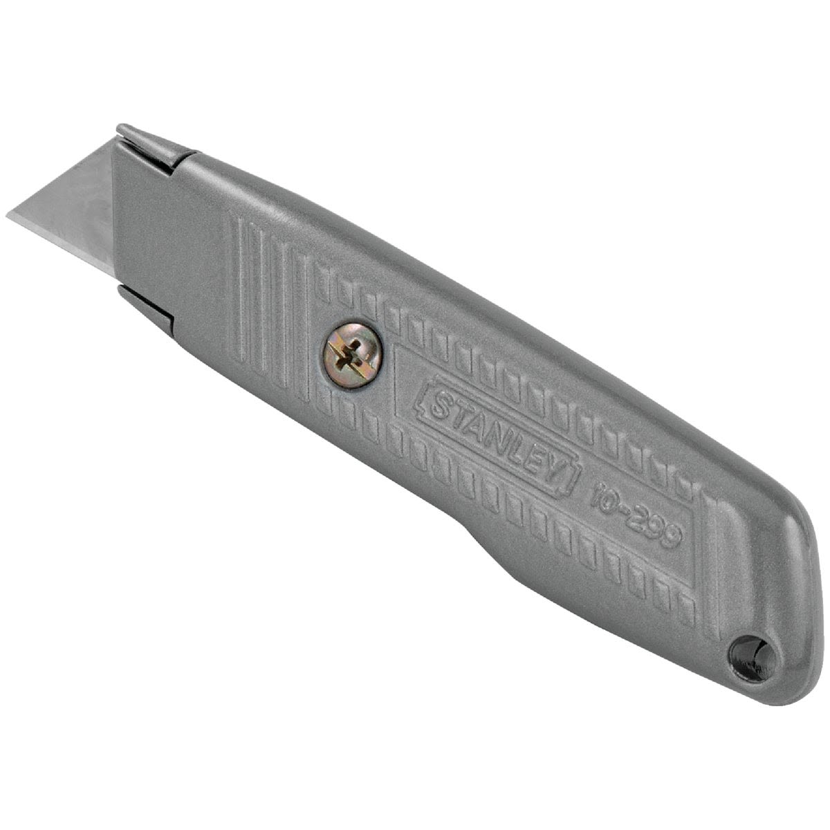 Gray enamel die-cast utility knife with fixed blade for woodworking and hand tool collections under $50