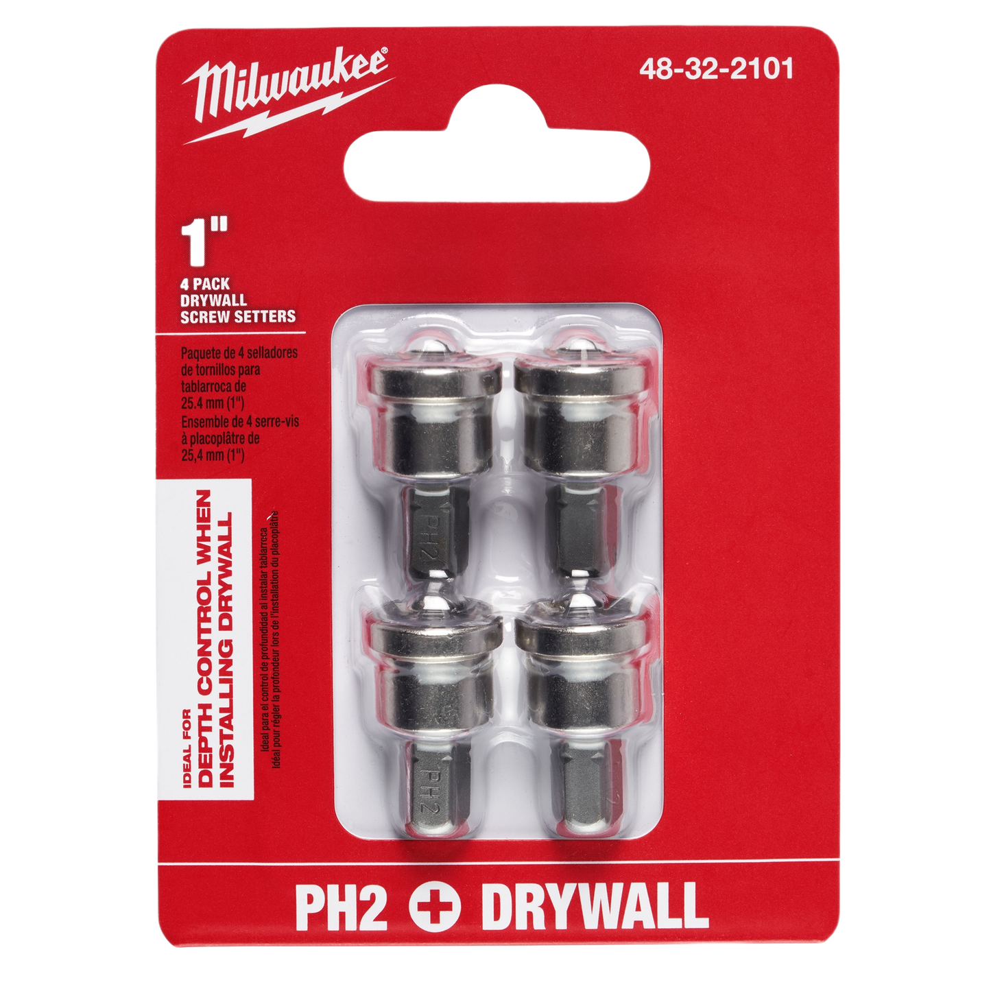 Set of four Milwaukee drywall screw setters with collar for consistent depth in tool accessories under $50 collections