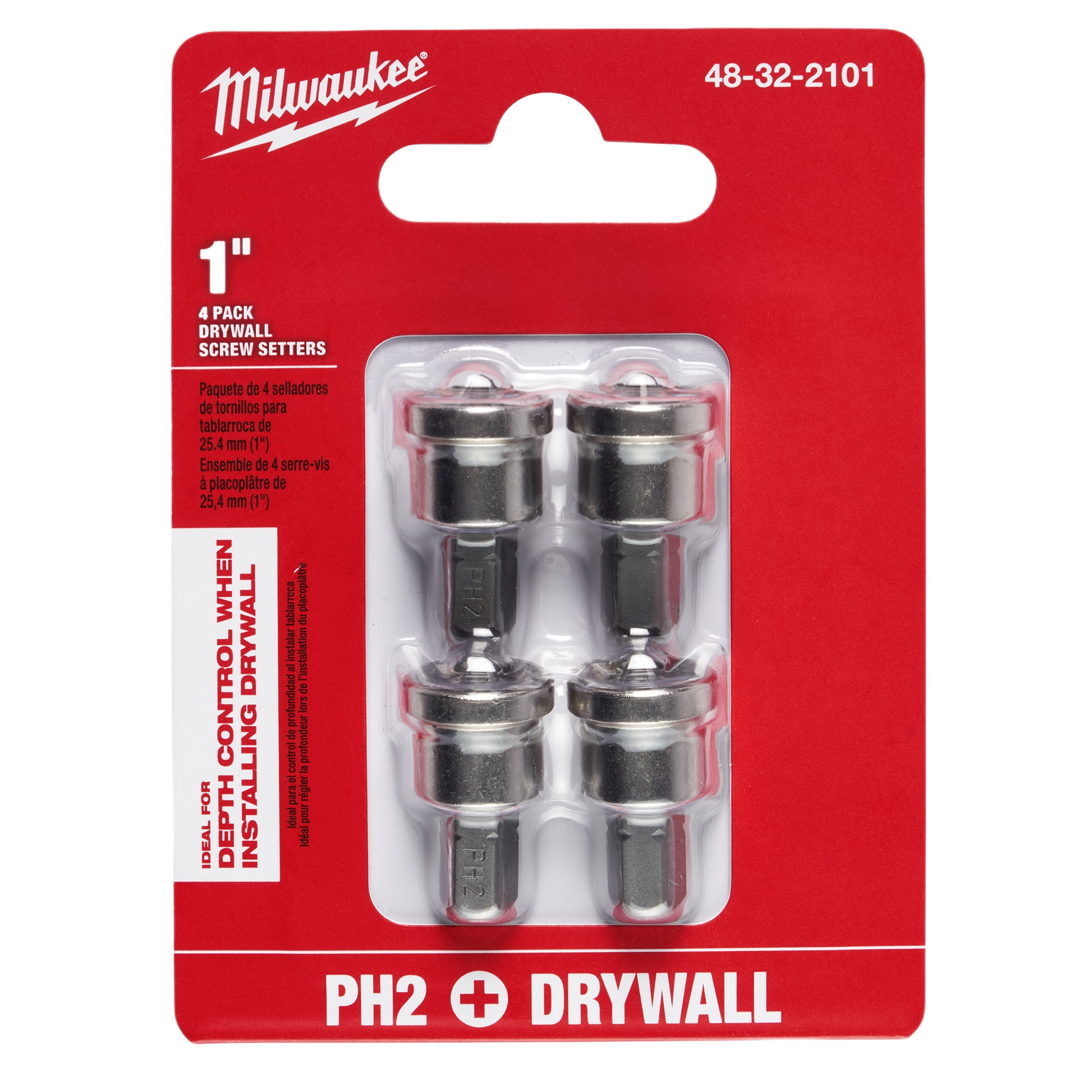 Set of four Milwaukee drywall screw setters with collar for consistent depth in tool accessories under $50 collections