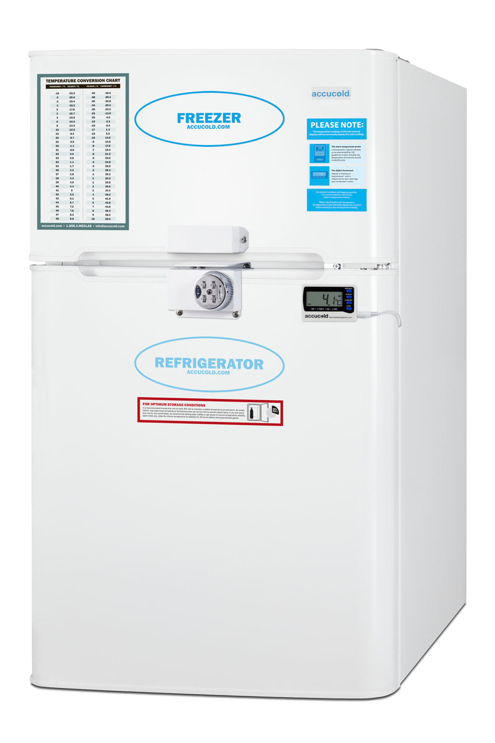 19" Wide General Purpose Refrigerator-Freezer, ADA Height
