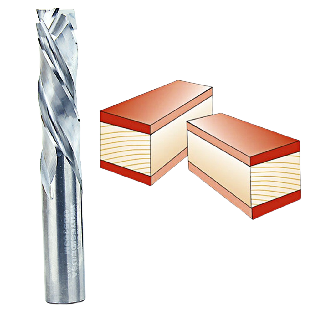 Spiral up/downcut router bit for clean cuts on wood, part of tool accessories and power tool collections