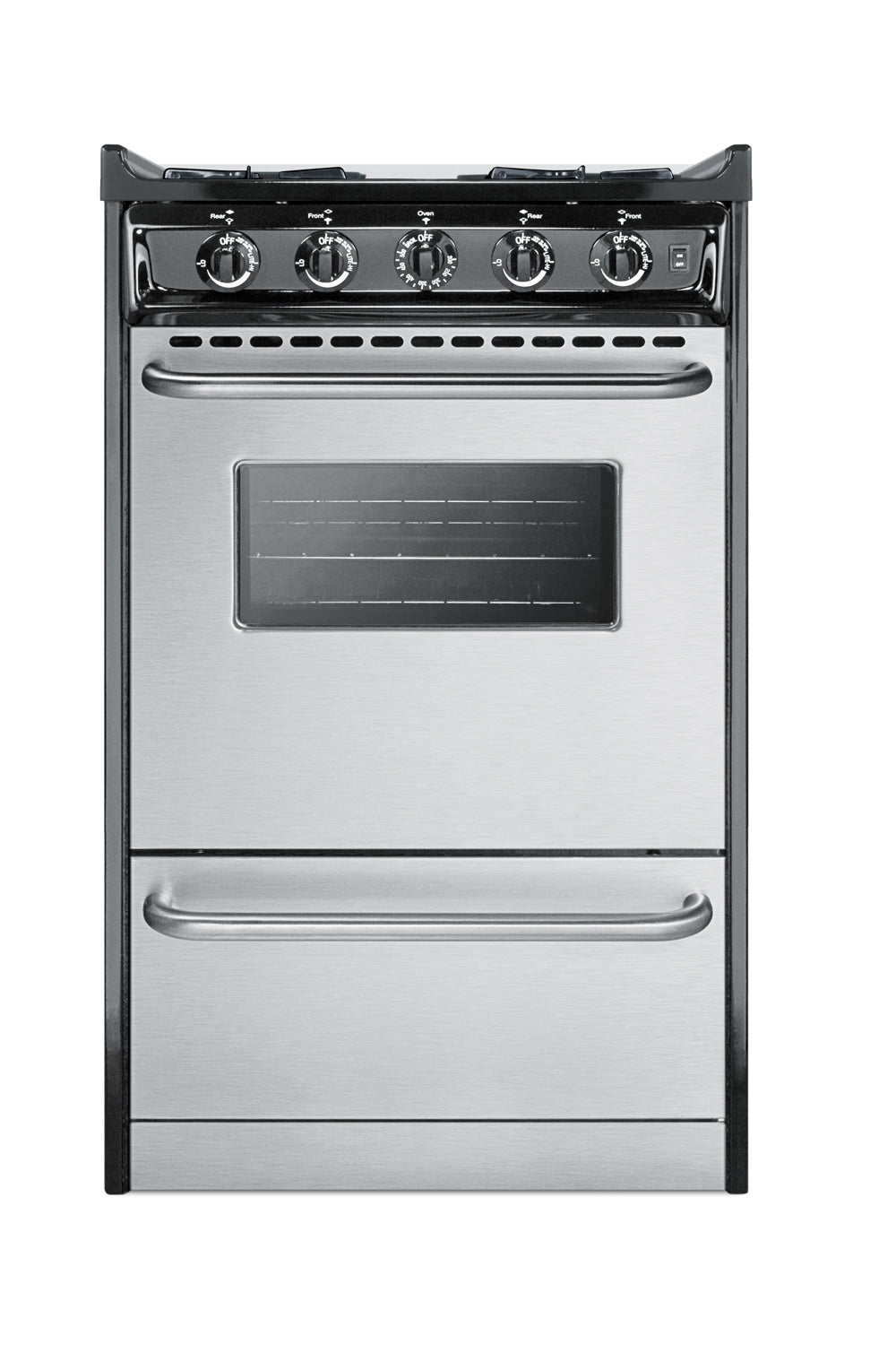 20" Wide Gas Range, Open Burners