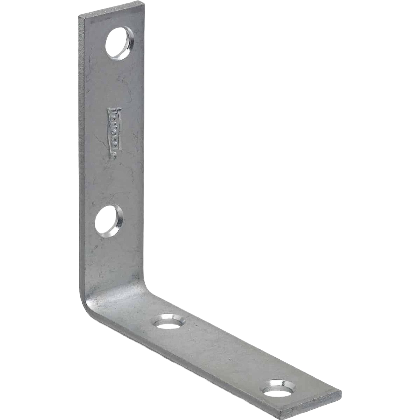 Zinc-plated steel 3 by ¾ inch corner brace with pre-drilled holes for woodworking and home improvement projects
