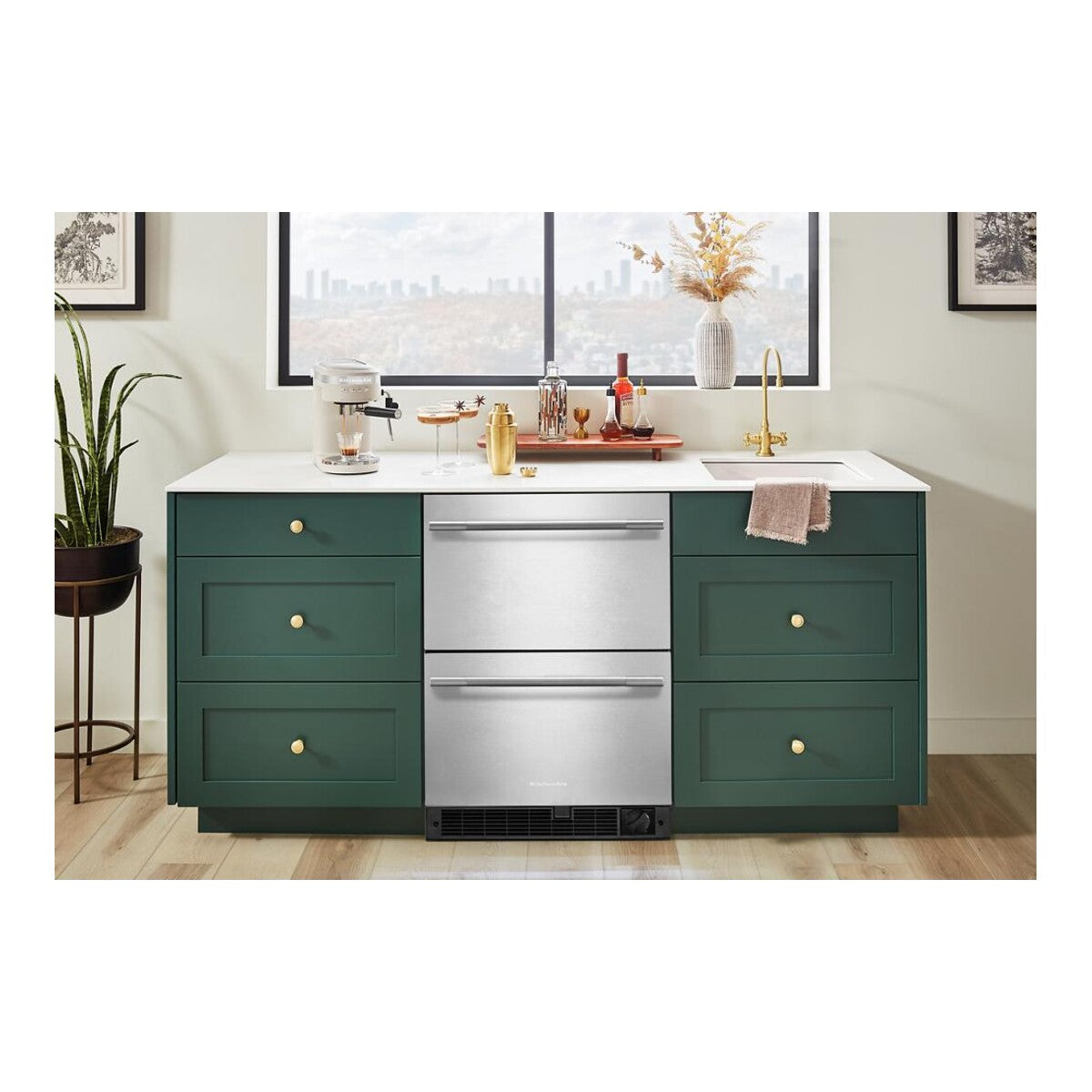 4.2 Cu. Ft. 24-Inch Undercounter Double-Drawer Refrigerator/Freezer with Automatic Ice Maker in Stainless Steel