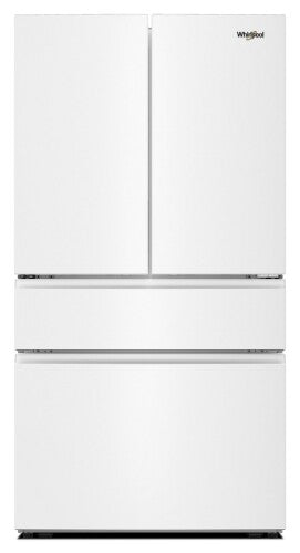 White French door refrigerator with two bottom freezer drawers from kitchen and appliances collections