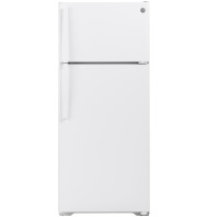 White top-freezer refrigerator with streamlined handles for kitchen and home appliances in top freezer refrigerators collection