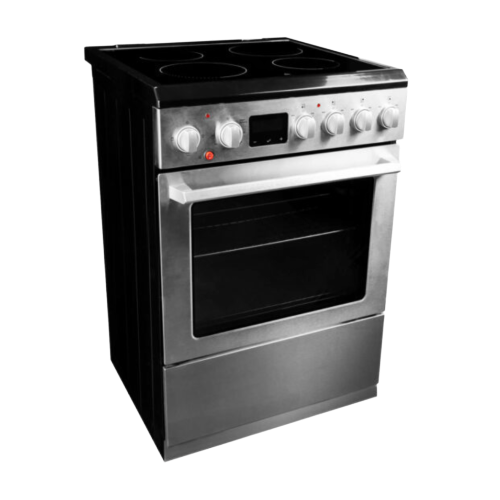 Stainless steel slide-in smoothtop electric range with control knobs and digital display from ranges collection