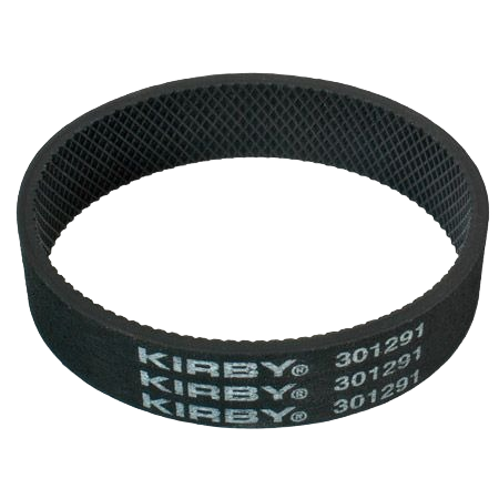 Black knurled vacuum cleaner belt with textured inner surface and white branding for home improvement tools use