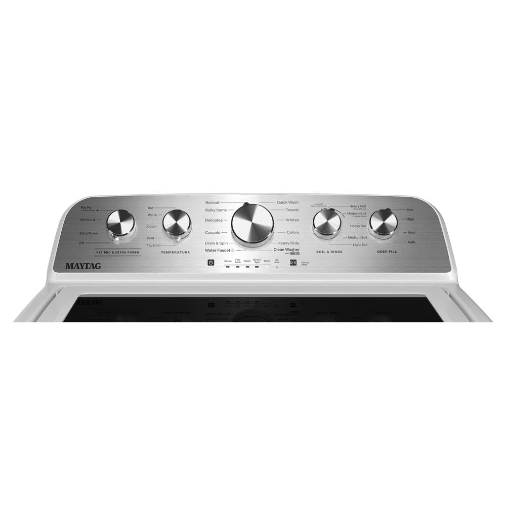 Control panel of stainless steel top load washer with multiple cycle options for home improvement and washers collection
