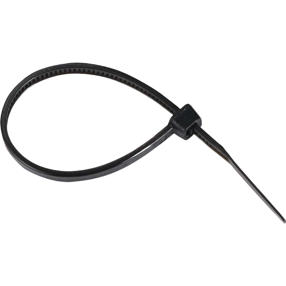 Black ultraviolet cable tie with ridged strap and locking mechanism for electrical and home improvement use under $50 collection