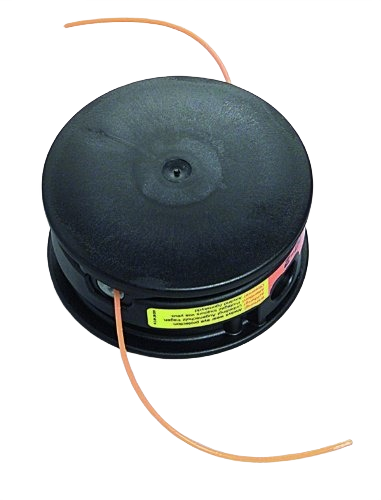 Black automatic line feed trimmer head with orange nylon cutting line for power tool accessories collection under $50
