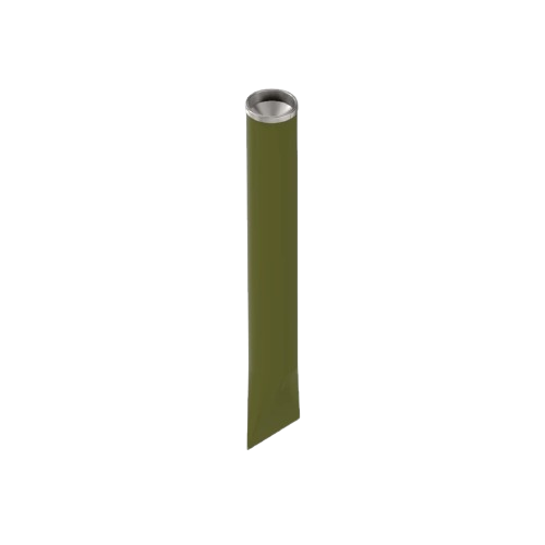 Olive green cylindrical fuel strainer with metal mesh top for tools and home improvement use