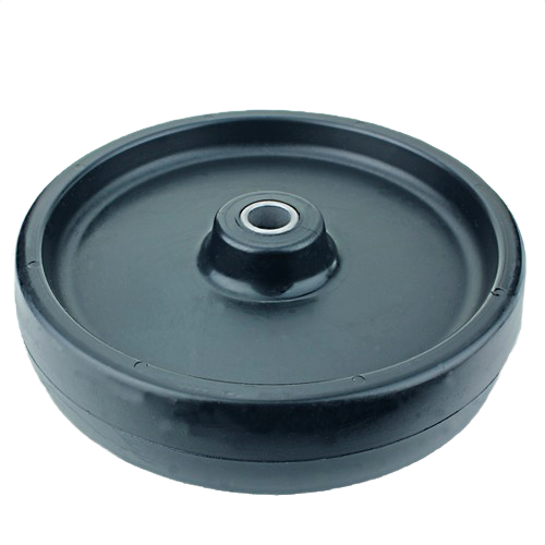 Black deck gauge wheel with central metal bearing for John Deere parts and automotive tools collections under $50