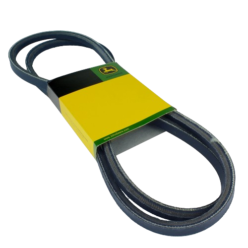 Black canvas drive belt with key-styled packaging featuring green and yellow colors for tools and home improvement tasks
