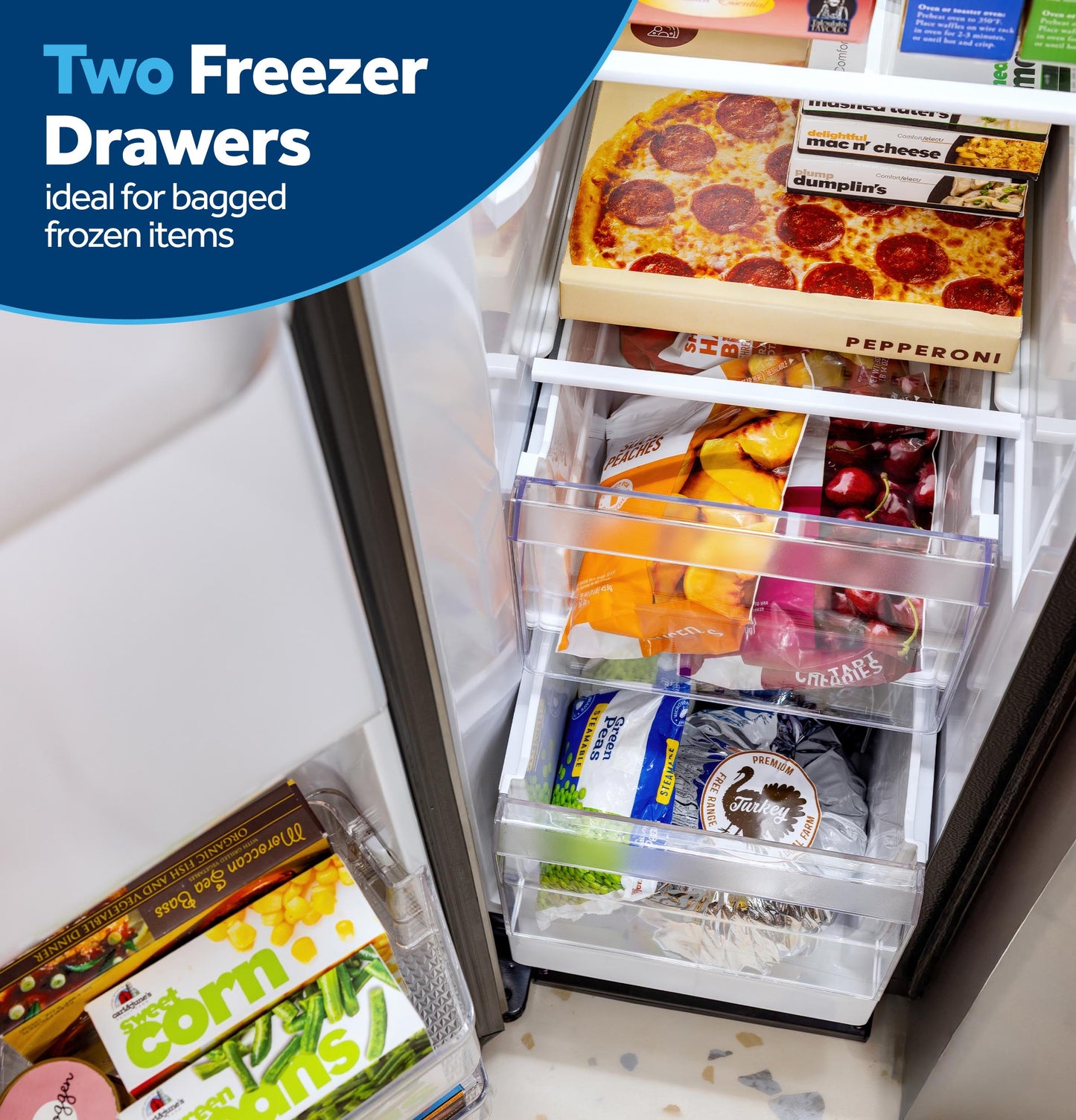 GE® 27.7 Cu. Ft. Side-By-Side Refrigerator with LED Light Walls and Extra Tall Dispenser
