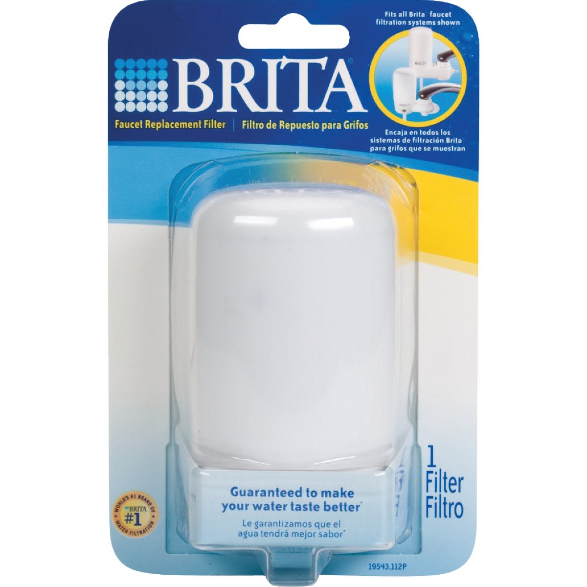 Replacement water filter cartridge for faucet filtration systems improving water taste and quality