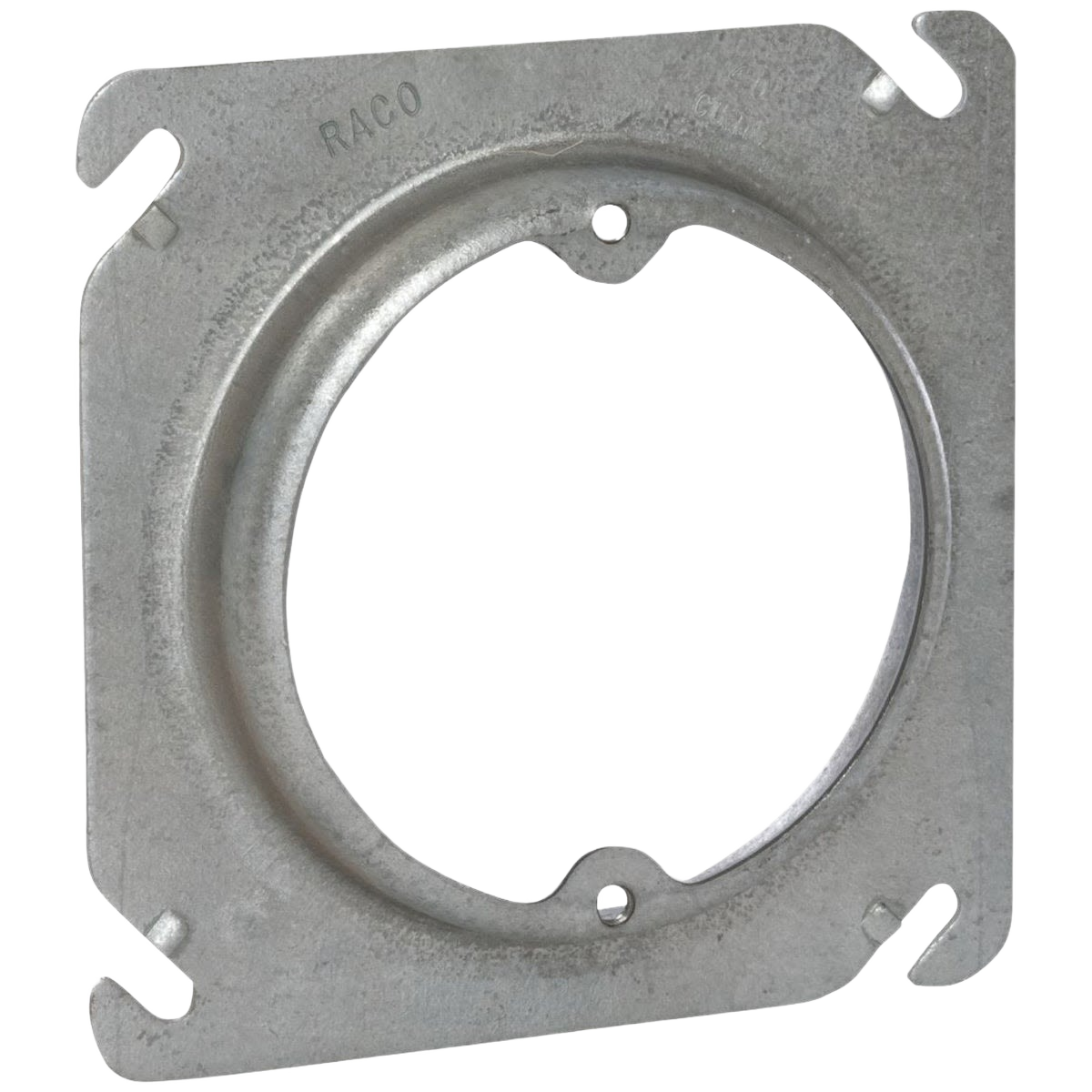 Galvanized steel square cover with circular opening for electrical boxes in Boxes & Brackets collection under $50