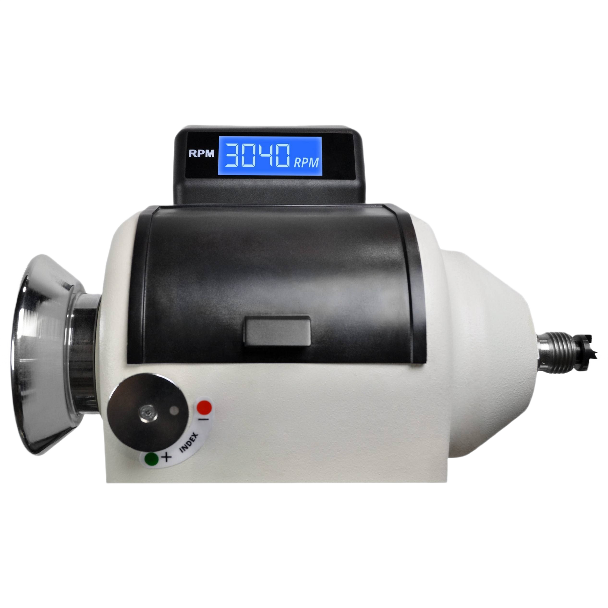 Compact lathe motor with digital RPM display and precision controls for home improvement and woodworking projects