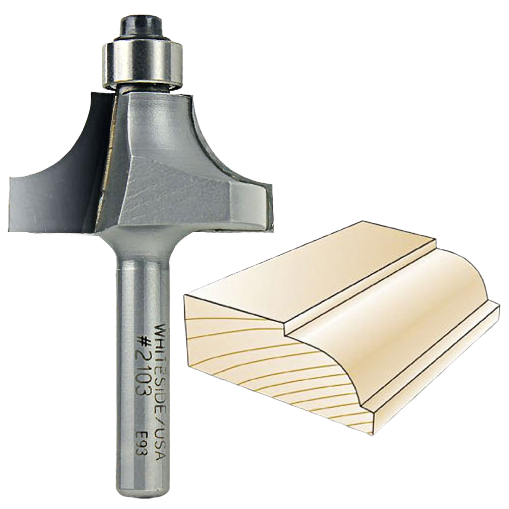 Whiteside beading router bit with carbide tip for woodworking edges in power tool accessories and home improvement