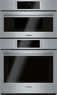 Stainless steel Bosch 800 Series combination wall oven with SteelTouch controls from Kitchen & Kitchenware collection