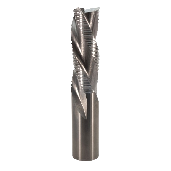 Spiral downcut roughing router bit designed for fast cutting in woodworking and power tool accessories collections