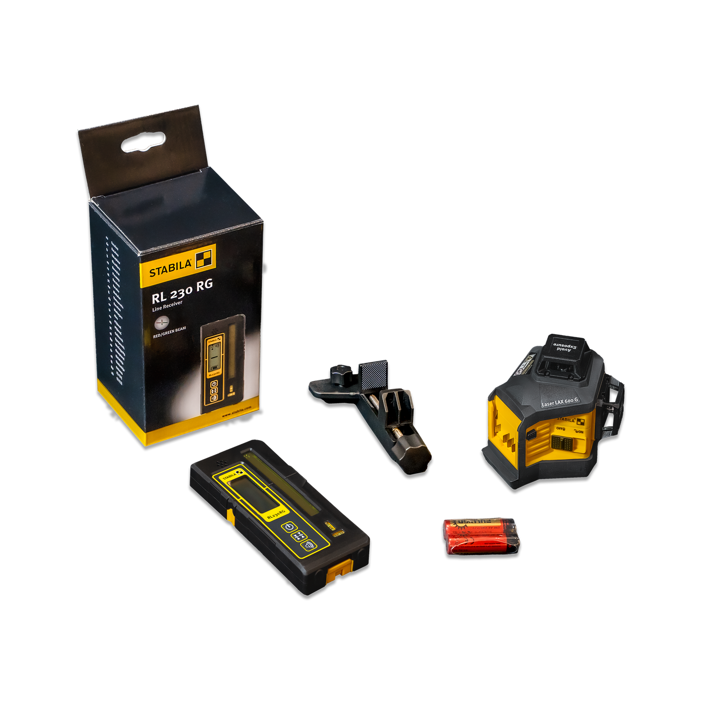 Stabila LAX 600 G + REC 230 RG Multi-Line Laser & Line Receiver Kit
