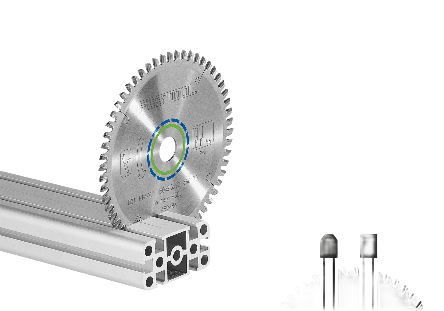 64-tooth Festool aluminum and plastic cutting blade for woodworking and power tool accessories collections