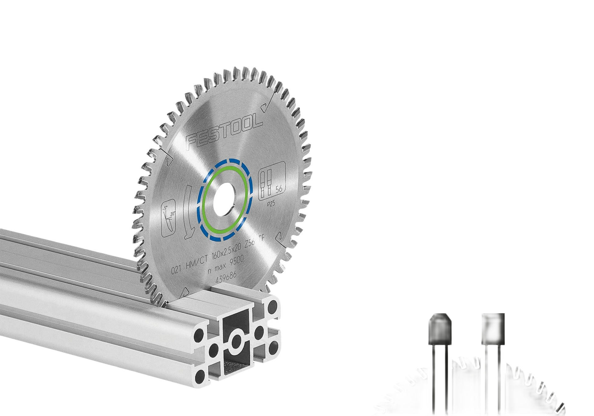64-tooth Festool aluminum and plastic cutting blade for woodworking and power tool accessories collections