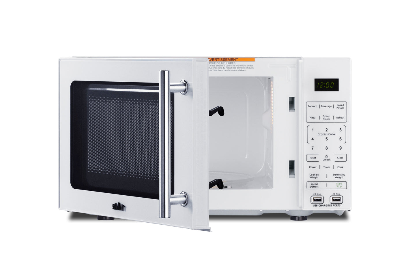 Compact Microwave with USB Ports and Allocator