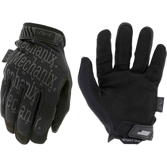 Black synthetic work gloves with logo print, durable design for safety, hardware, and work glove collections under $50