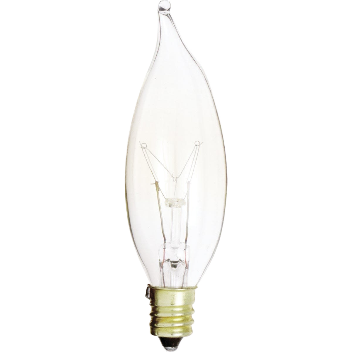 Clear CA8 incandescent decorative bulb with turn tip and metal base for lighting and ceiling fan fixtures under $50 collections