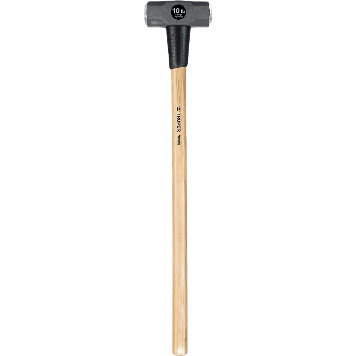 Heavy 10-pound sledge hammer with wooden handle and black metal head for tools and home improvement tasks