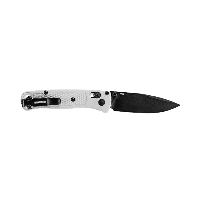 Compact folding pocket knife with black blade and textured silver handle designed for precision cutting and everyday tasks