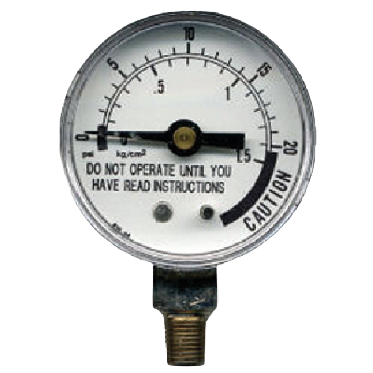 Round pressure gauge with clear dial and caution marking for kitchenware and home improvement tools under $50 collection