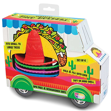 Colorful sombrero-shaped taco holders set of four for kitchen utensils and gadgets under $50 category