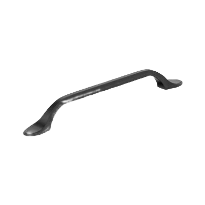 Matte black Amerock cabinet pull with sleek curved design for home improvement and furniture hardware use under $50