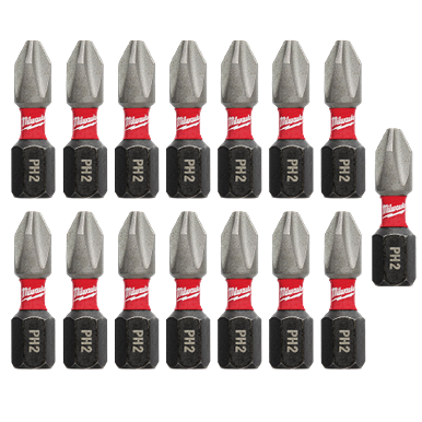 Milwaukee SHOCKWAVE™ Impact Duty PH2 Phillips Bits 15-Pack