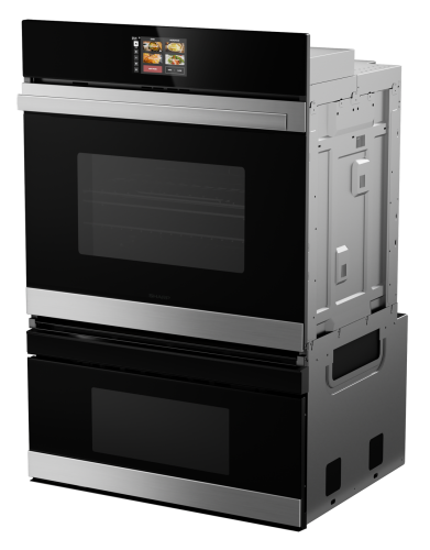Black and stainless steel smart combination wall oven and microwave drawer with touchscreen from Appliances collection