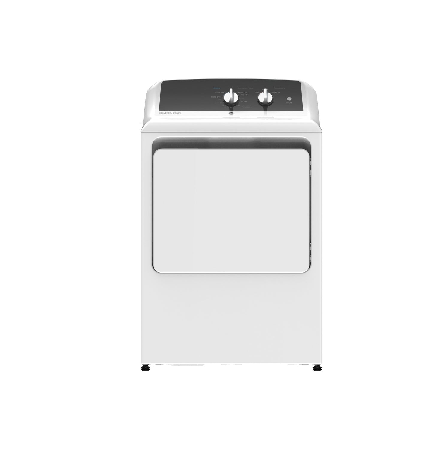 White electric dryer with 6.2 cu. ft. capacity and dual knobs for vented laundry in appliances and washers & dryers collection