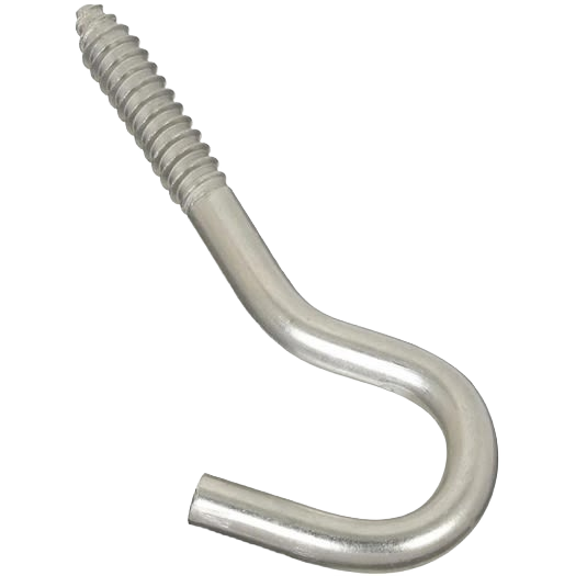 Stainless steel screw hook with lag thread for hardware, fasteners, and home improvement projects under $50 collections