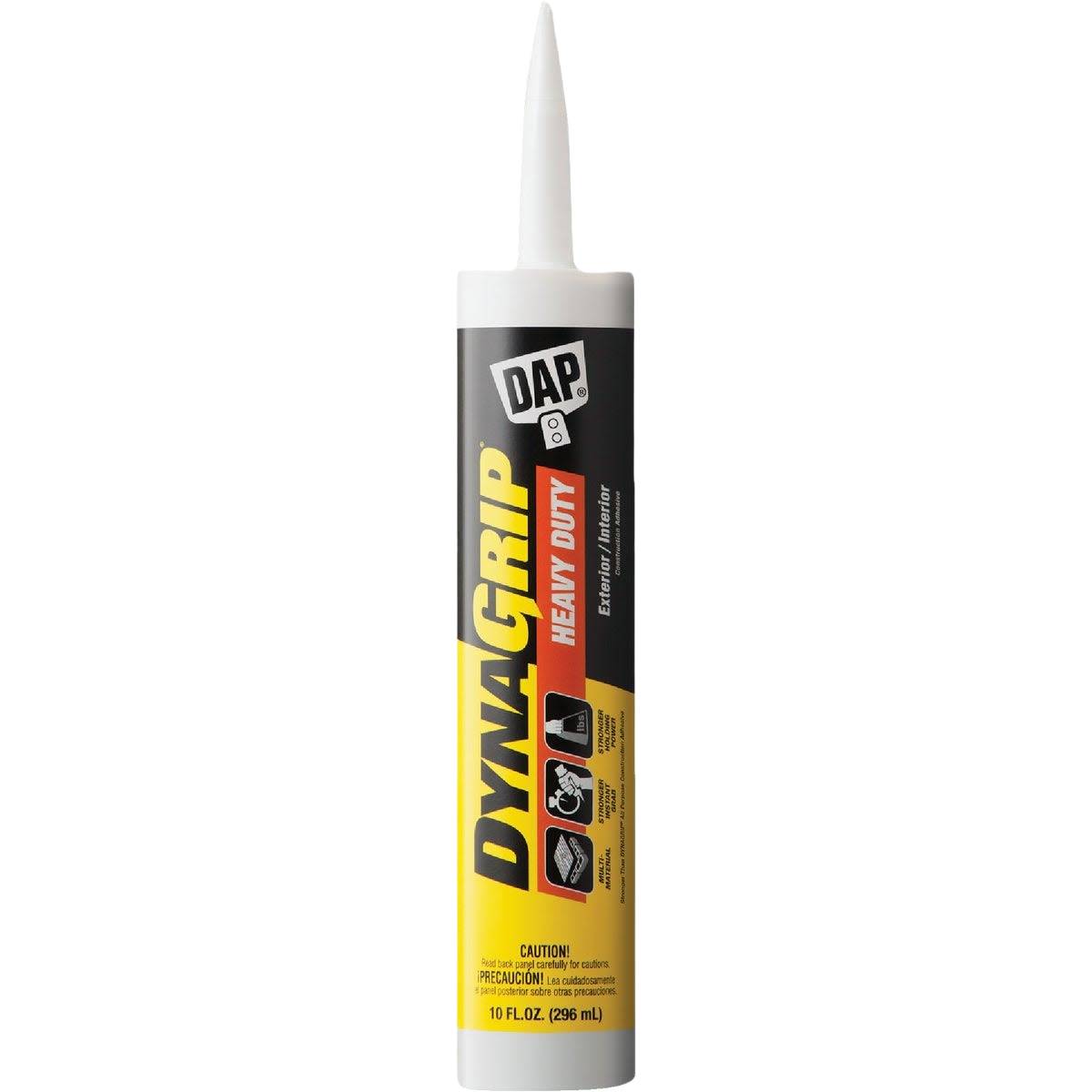 Tube of off-white heavy-duty construction adhesive by DAP for home improvement and repair projects