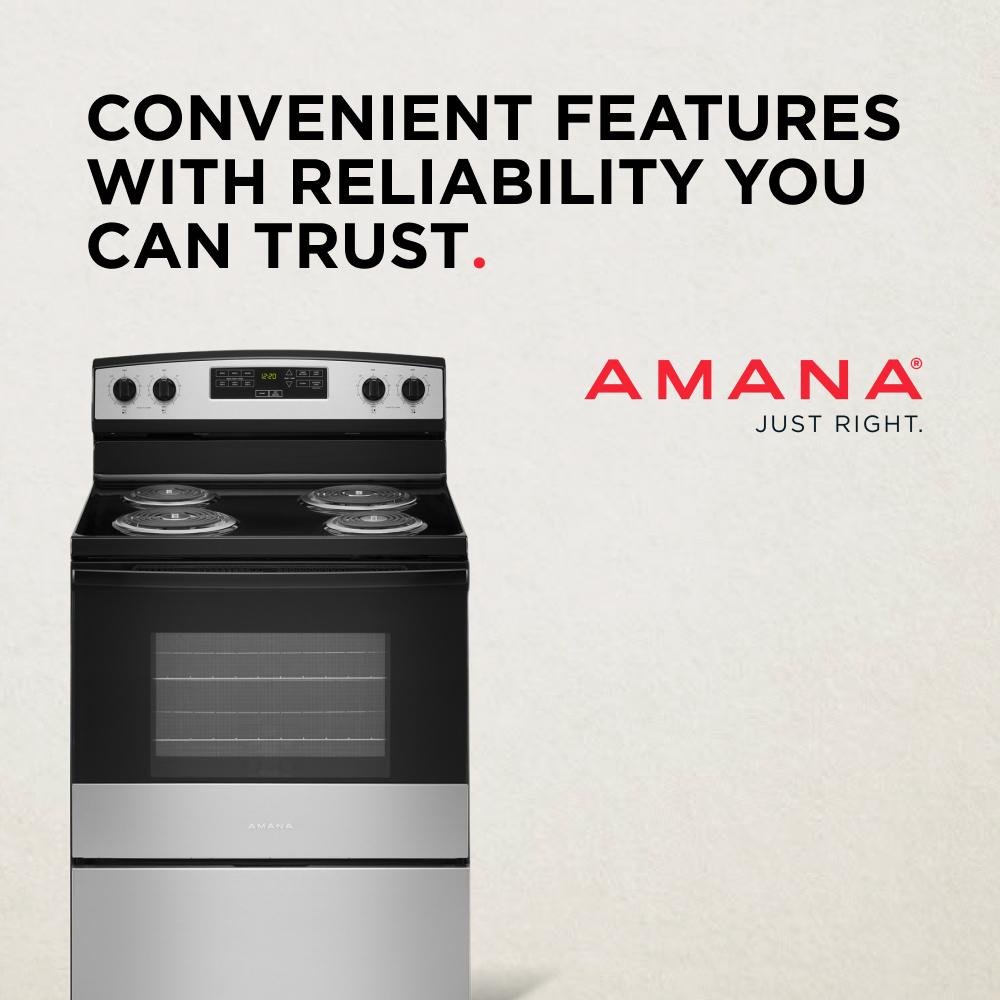 30-inch Amana® Electric Range with Bake Assist Temps