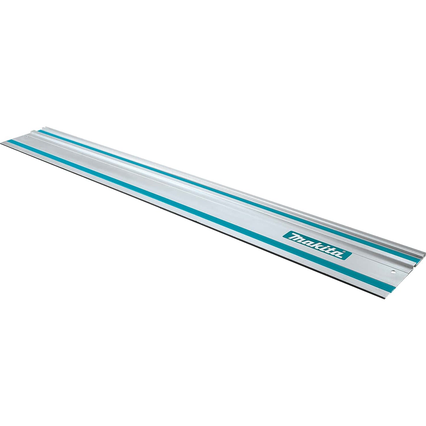 Long aluminum plunge saw guide rail with anti-slip strip for precise woodworking and power tool accessories