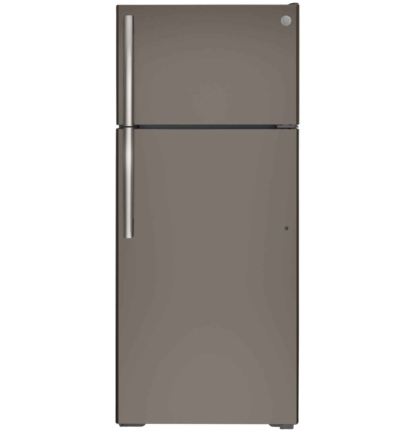 Gray top-freezer refrigerator with stainless steel handles from Top Freezer Refrigerators and Appliances collections