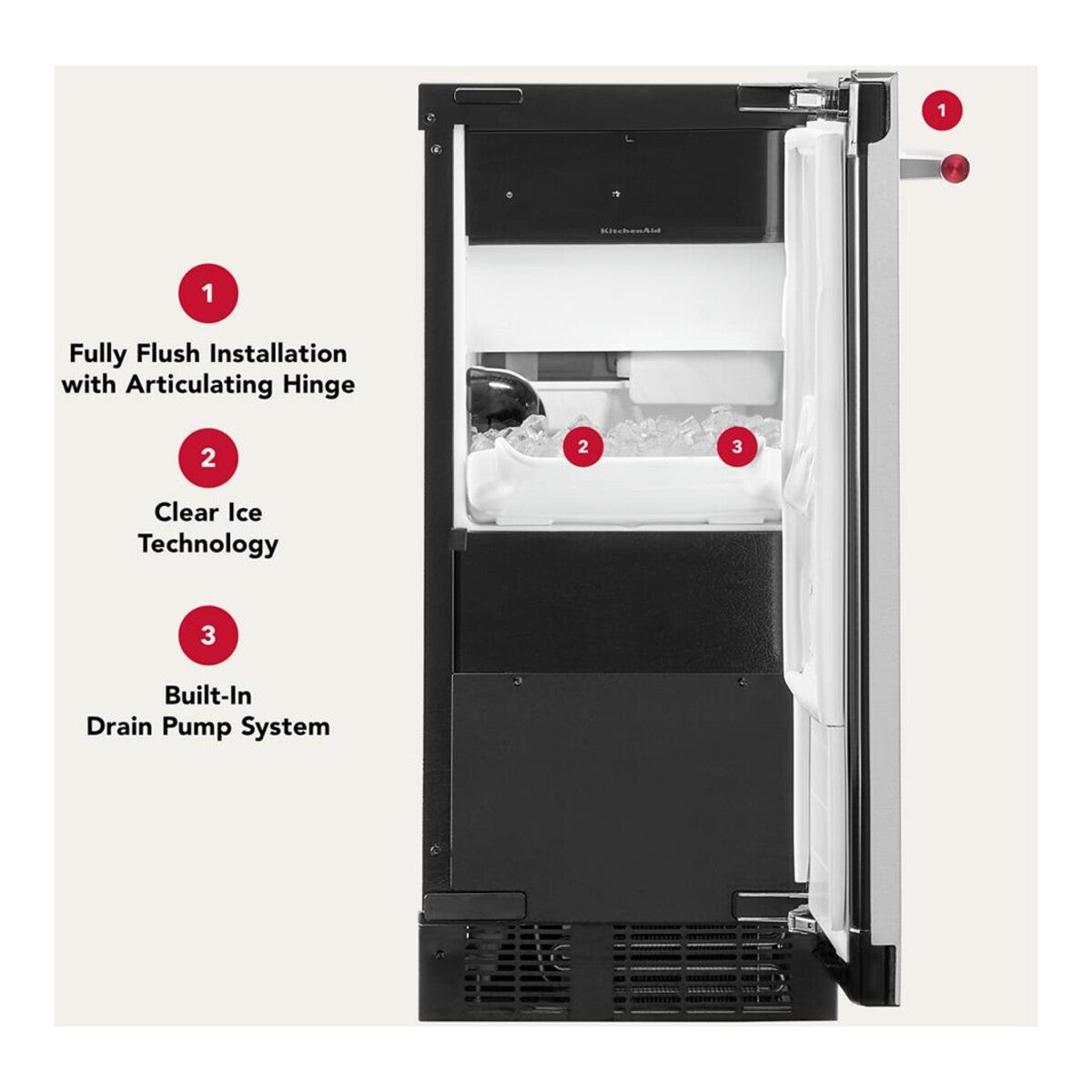 15-Inch 25 lb. Panel-Ready Automatic Ice Maker with Clear Ice Technology