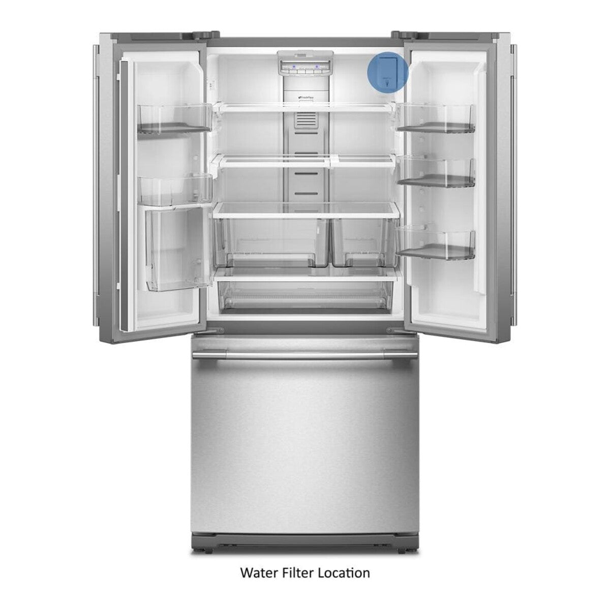 20 Cu. Ft. 30-Inch French Door Refrigerator with Interior Ice and Water Dispenser in PrintShield® Stainless Steel