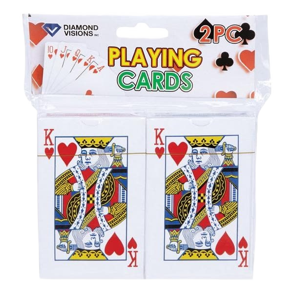 Two-pack of standard playing cards featuring King of Hearts design in Toys & Games collection under $50
