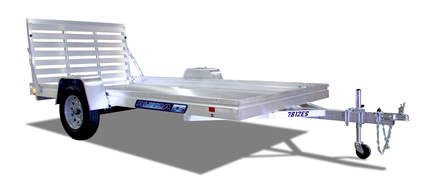 Lightweight aluminum utility trailer with mesh ramp gate and single axle for versatile hauling in home improvement projects