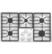 36-inch built-in gas cooktop with five burners and dishwasher-safe grates from gas cooktops collection
